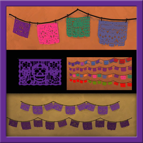 Sims 4 Day of the Dead banners at Tkangie – Armchair Traveler