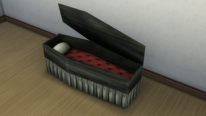 Sims 4 Open Coffin bed for vampires or a funeral house by necrodog at Mod The Sims