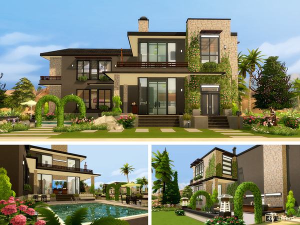 Sims 4 The Black and Brown Balance house by Lhonna at TSR