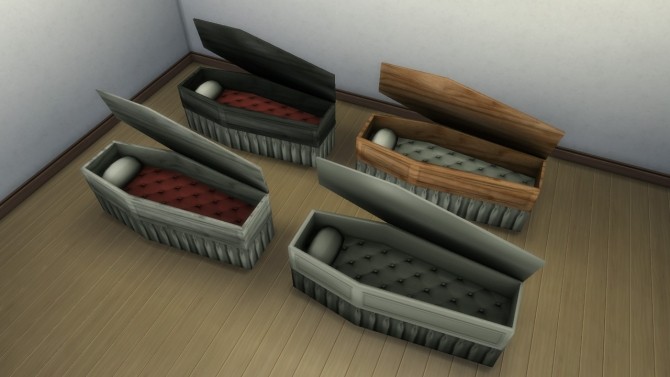 Sims 4 Open Coffin bed for vampires or a funeral house by necrodog at Mod The Sims
