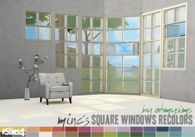 Sims 4 Basic Square Windows Recolors at Oh My Sims 4