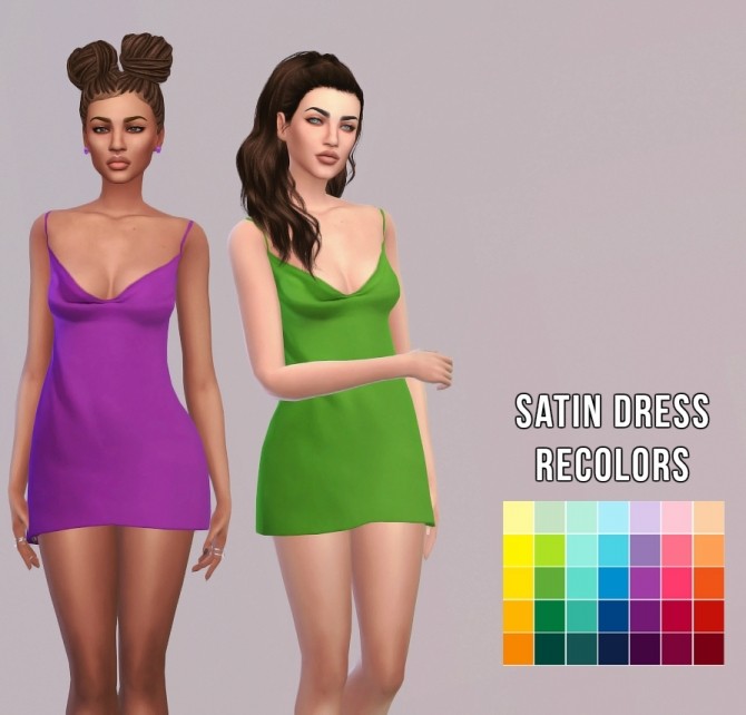 Sims 4 Satin Dress Recolors at Maimouth Sims4