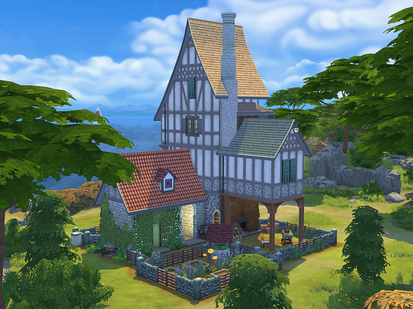 Sims 4 Fairy Medieval house by moony cat at TSR