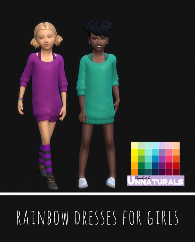 Sims 4 Rainbow Dresses For Girls at Maimouth Sims4