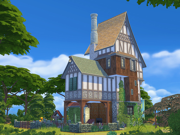 Sims 4 Fairy Medieval house by moony cat at TSR