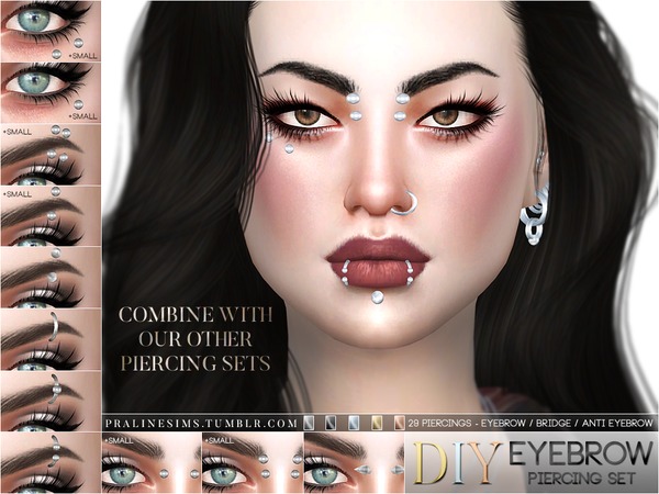 Sims 4 DIY Eyebrow Piercing Set by Pralinesims at TSR
