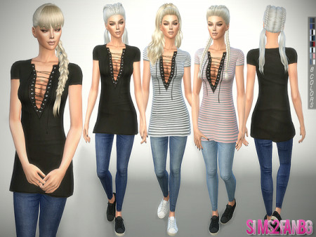 241 Tunic with Jeans by sims2fanbg at TSR
