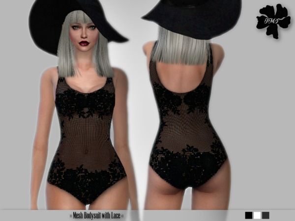 Sims 4 IMF Mesh Bodysuit with Lace by IzzieMcFire at TSR