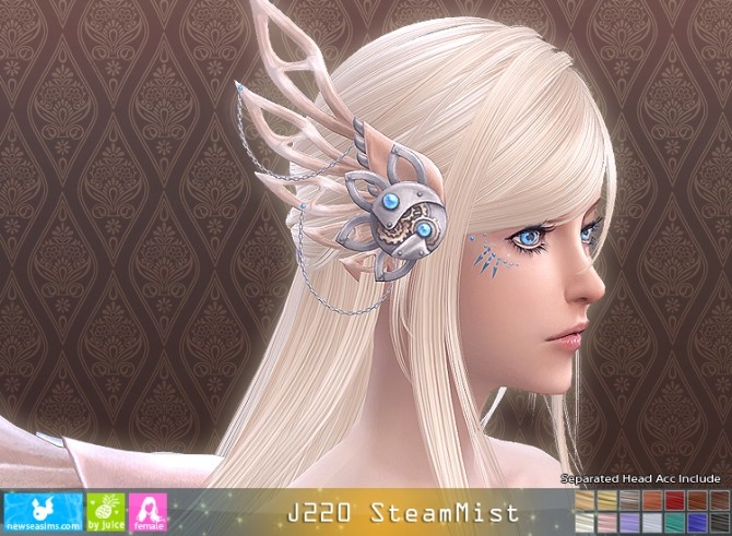 Sims 4 J220 SteamMist hair + acc (Pay) at Newsea Sims 4