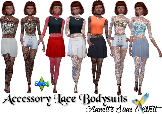 Sims 4 Lace Bodysuits at Annett’s Sims 4 Welt