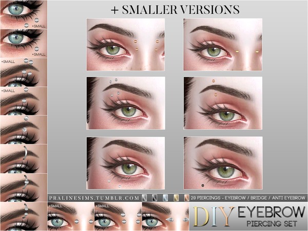 Sims 4 DIY Eyebrow Piercing Set by Pralinesims at TSR