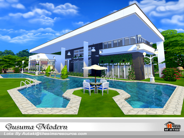 Sims 4 Gusuma Modern house by autaki at TSR