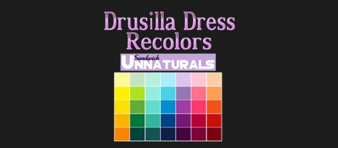 Sims 4 Drusilla Dress Recolors in wms​ unnaturals at Maimouth Sims4