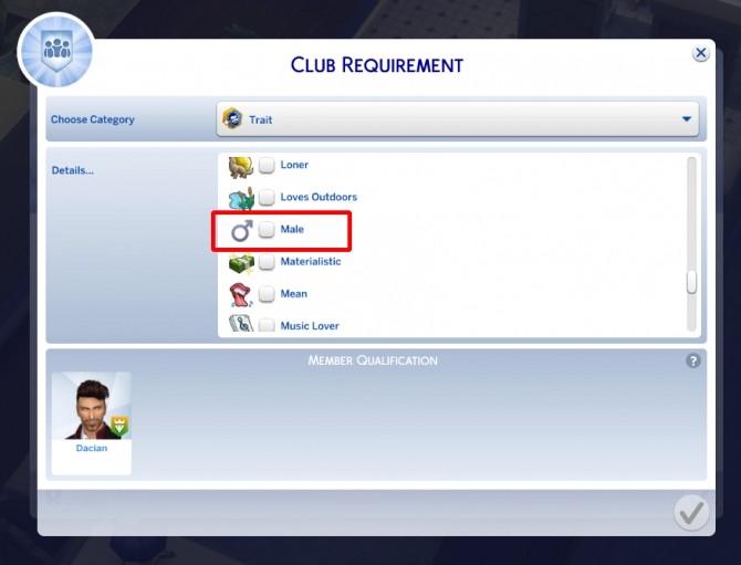 Sims 4 Club Requriment: Gender Filters by Iam4ever at Mod The Sims