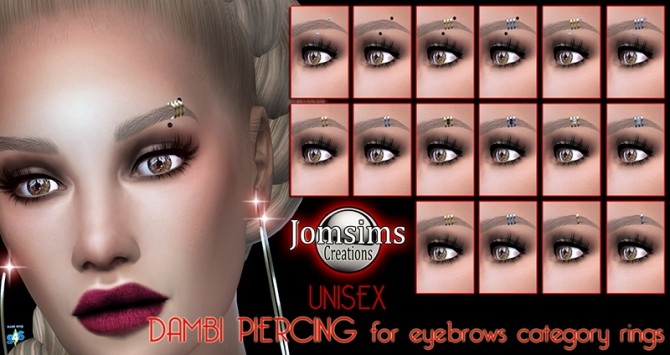 Sims 4 Dambi eyebrow piercings set at Jomsims Creations
