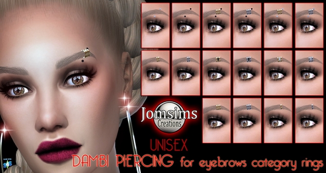 Dambi Eyebrow Piercings Set At Jomsims Creations Sims 4 Updates