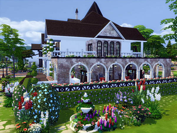 Sims 4 Bonjour Restaurant No CC by marychabb at TSR