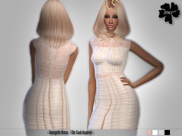 Sims 4 IMF Georgette Dress by IzzieMcFire at TSR