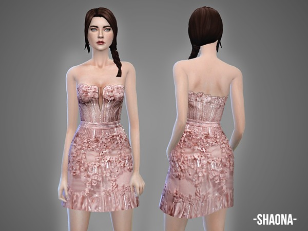 Sims 4 Shaona dress by April at TSR