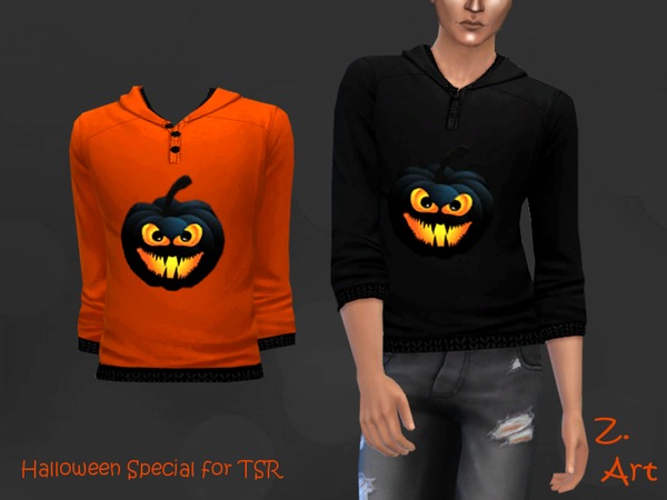 Sims 4 Little Bit Halloween hoodie by Zuckerschnute20 at TSR