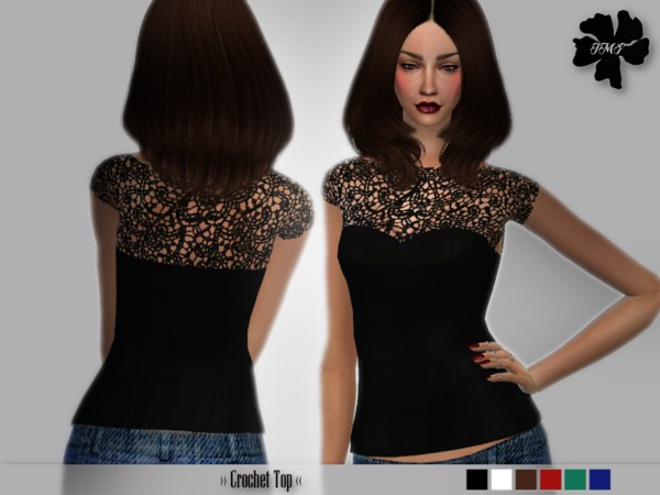 Sims 4 IMF Crochet Top by IzzieMcFire at TSR