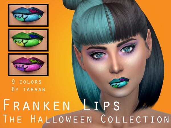 Sims 4 The Halloween Collection Franken Lips by taraab at TSR