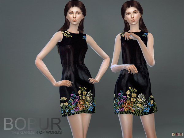 Sims 4 The garden of words dress by Bobur3 at TSR