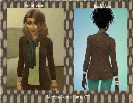 Get to Work Jacket and Scarf with nametag removed by vanessahuckeby at Mod The Sims