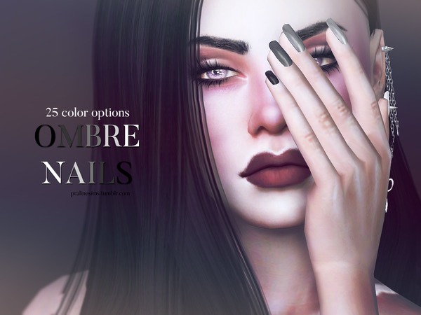 Sims 4 Ombre Nails N16 by Pralinesims at TSR