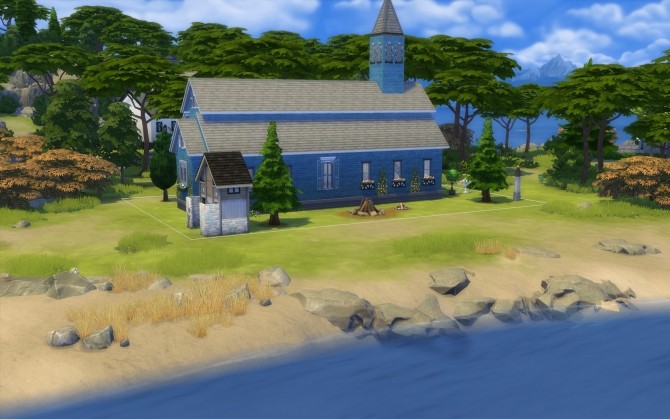 Sims 4 Amish Church NOCC with a simple country wedding venue by TaijaT at Mod The Sims