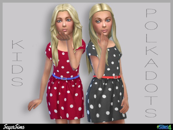 Sims 4 Kids PolkaDots Dress by SegerSims at TSR