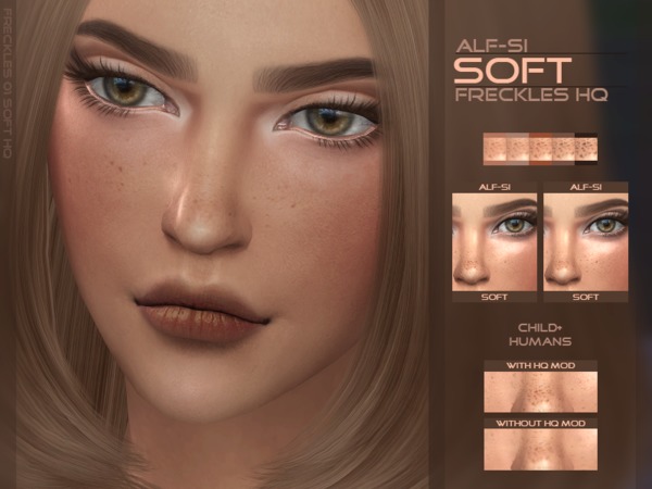 Sims 4 Soft Face Freckles HQ by Alf si at TSR