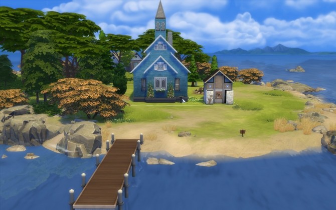 Sims 4 Amish Church NOCC with a simple country wedding venue by TaijaT at Mod The Sims
