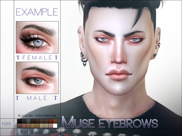 Sims 4 Muse Eyebrows N99 by Pralinesims at TSR