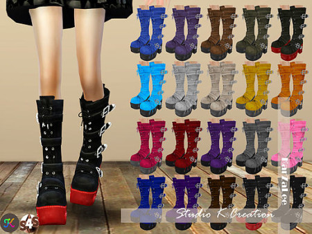 Marie Rose Gothic long boots at Studio K-Creation » Sims 4 Updates