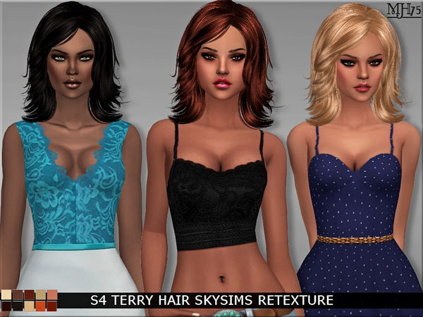 Sims 4 S4 Skysims Terry Hair Retexture by Margeh 75 at TSR