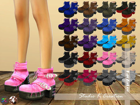 Marie Rose Gothic short boot at Studio K-Creation » Sims 4 Updates