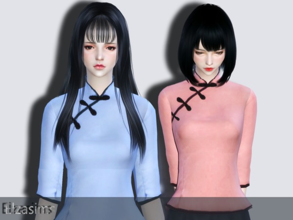 Sims 4 MingGuoFeng top by Elza·Scarlet at TSR