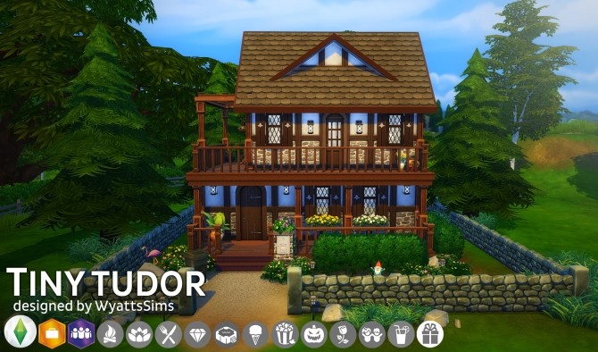 Sims 4 Tiny Tudor Home by WyattsSims at SimsWorkshop