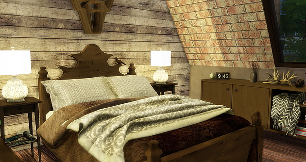 Sims 4 Rustic Bedroom at Caeley Sims