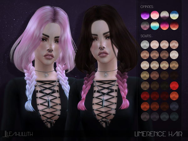 Sims 4 Limerence Hair by Leah Lillith at TSR