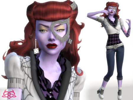 Operetta hair, mask, shoes, tattoo, outfits, skin detail, earrings by Colores Urbanos at TSR