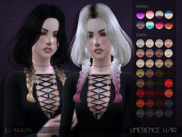 Sims 4 Limerence Hair by Leah Lillith at TSR