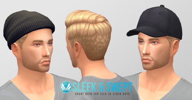 Sims 4 Sleek and Swept Hair for males at Simsational Designs