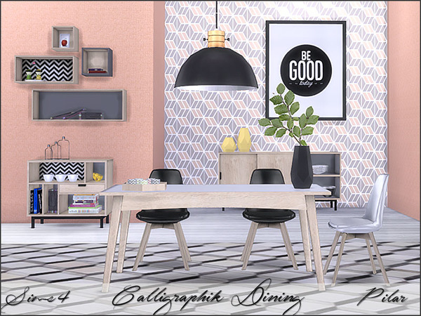 Sims 4 Calligraphik Dining by Pilar at TSR