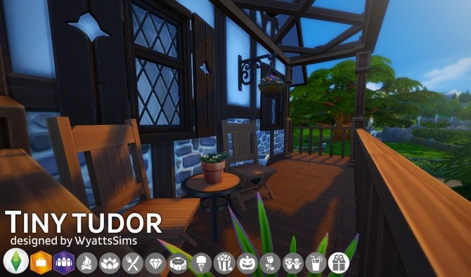 Sims 4 Tiny Tudor Home by WyattsSims at SimsWorkshop