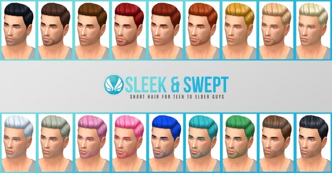 Sims 4 Sleek and Swept Hair for males at Simsational Designs