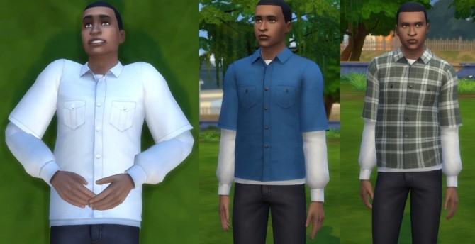 Sims 4 Layered Button Up Shirt by ZeroG667 at Mod The Sims