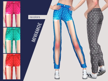 Cut-out dotted denim recolors at Miwamoe