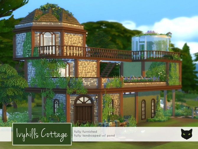 Sims 4 Ivyhills Cottage and pond by purrfectionism at Mod The Sims